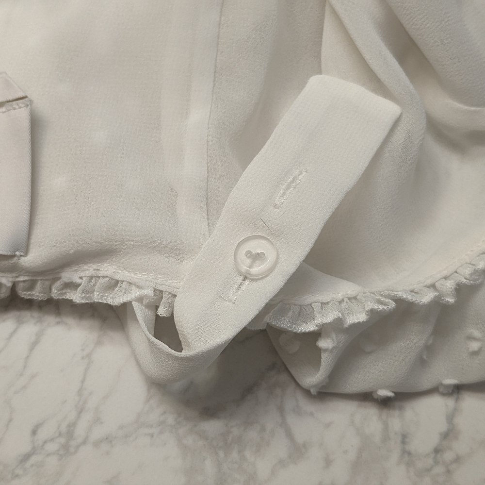 White Swiss Dot Romper - image 5